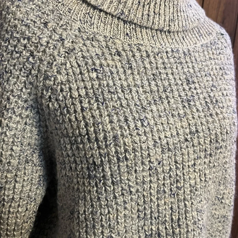 Free People Dylan Blue Confetti Tweedy Roll Neck Pullover Sweater Sz M